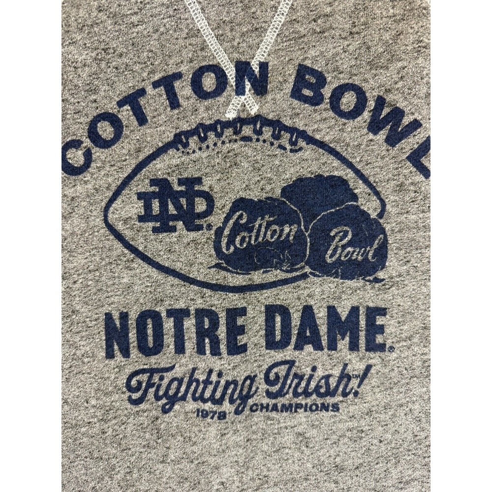 University of Notre Dame Sweatshirt Adult Medium Gray Crew Neck Cotton Bowl Game - Picture 3 of 10